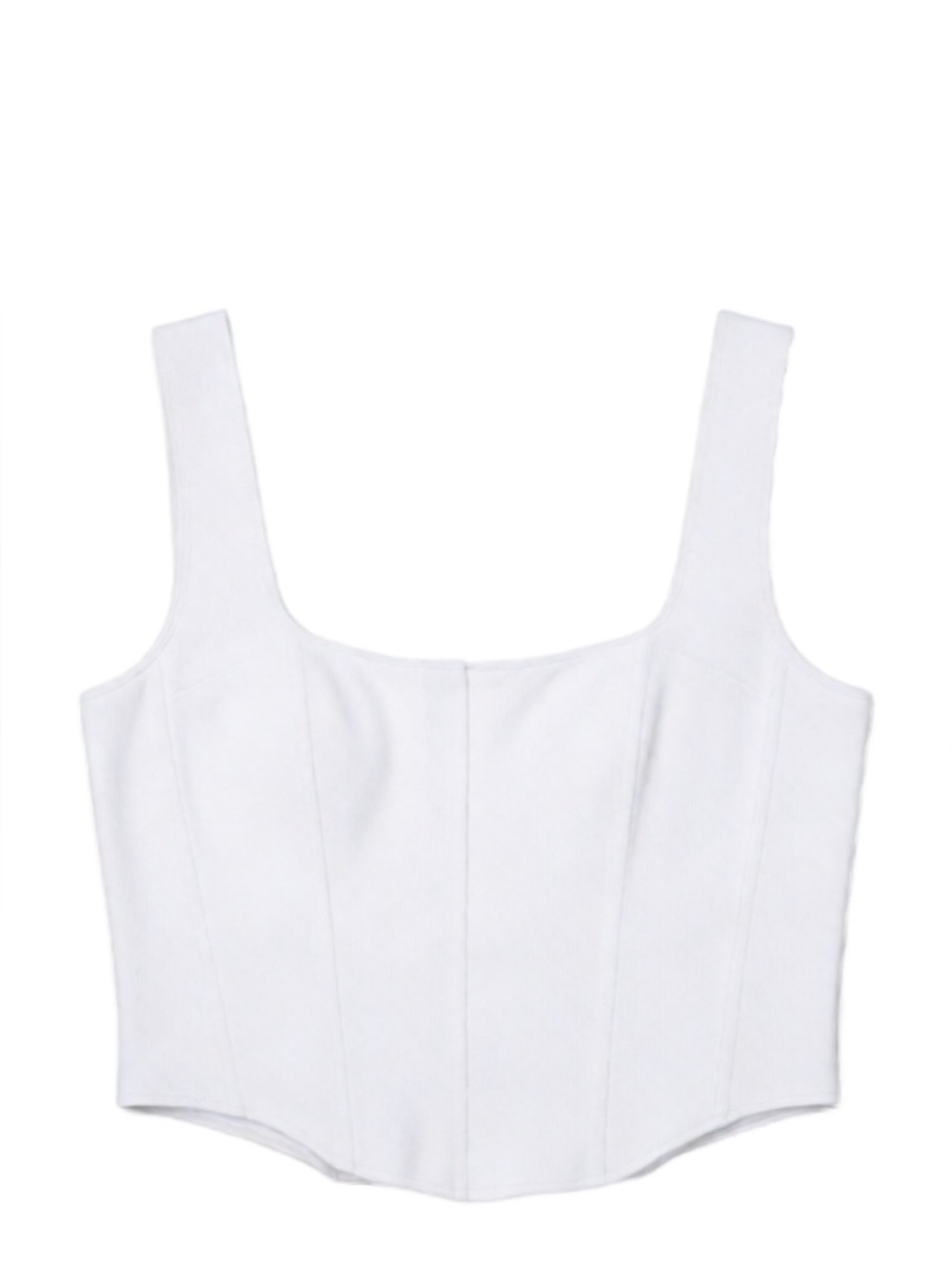 White Corset-Style Crop Top